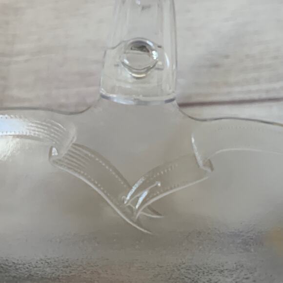 Vintage Mikasa Glass Christmas Basket Bowl with Bells and Plastic Bow Handle - Picture 13 of 16